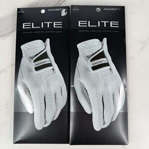 Maxfli Elite Golf Gloves Men's Large Left White Cabretta Leather 2 Pack Lot